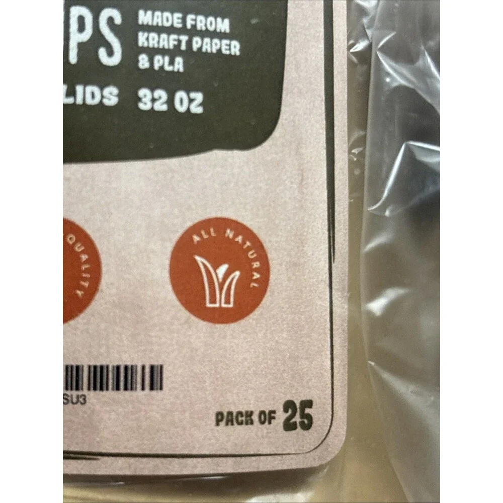 Eco Friendly Compostable Food Cups With Vented Lids 32oz Pack Of 25 Cups No Leak